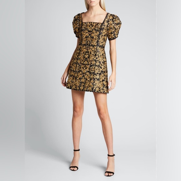 Alice + Olivia New Kristian Embroidered Embellished Mini Dress Size 12 $1595.00